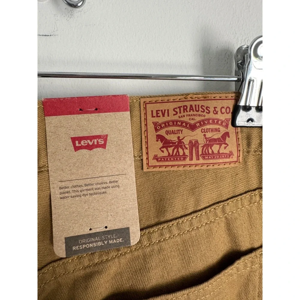 Levis Mens Brown Denim Pants Straight Leg 28x30 inseam: 29
